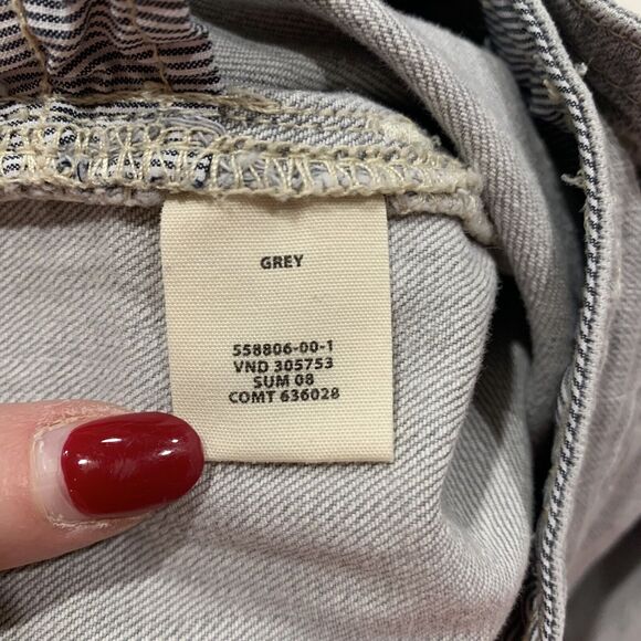 GAP Sz 16 Jeans Grey Straight Leg High Rise Flap Back Pockets Flat Front Women’s - Picture 4 of 11